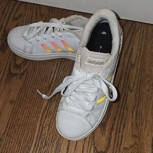 Adidas Girls White Sneakers Size 2.5